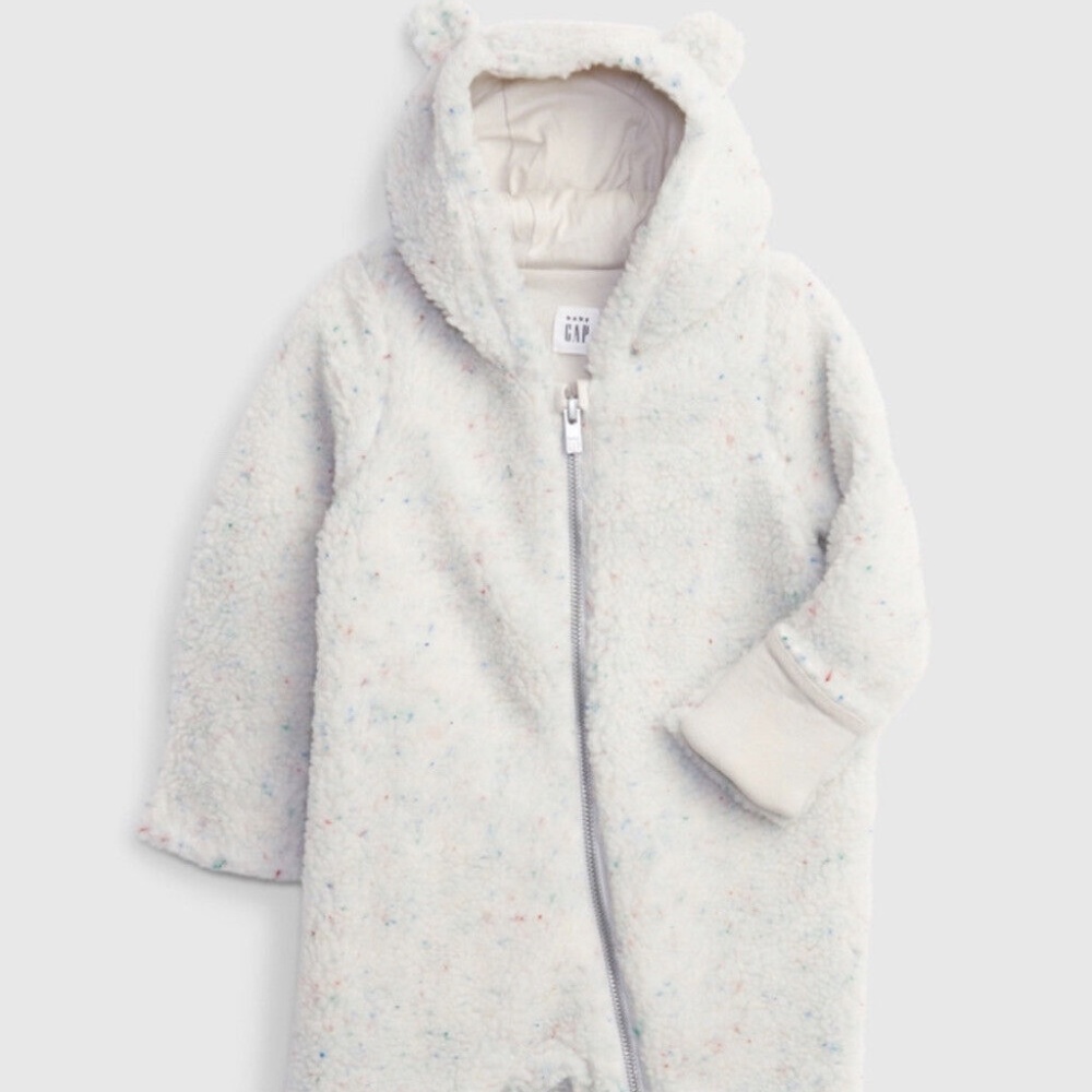Baby Gap Sherpa One-piece Baby Infant Snowsuit Rainbow Specks 6-12 months